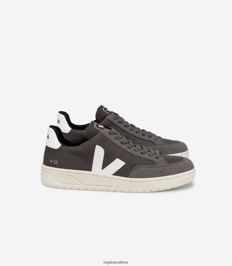 v-12 vegano b-mesh grafito blanco 6P688637Veja