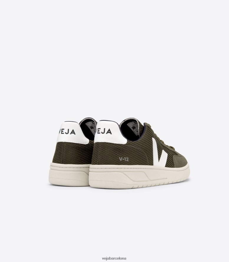 v-12 vegano b-mesh oliva blanco 6P688630Veja