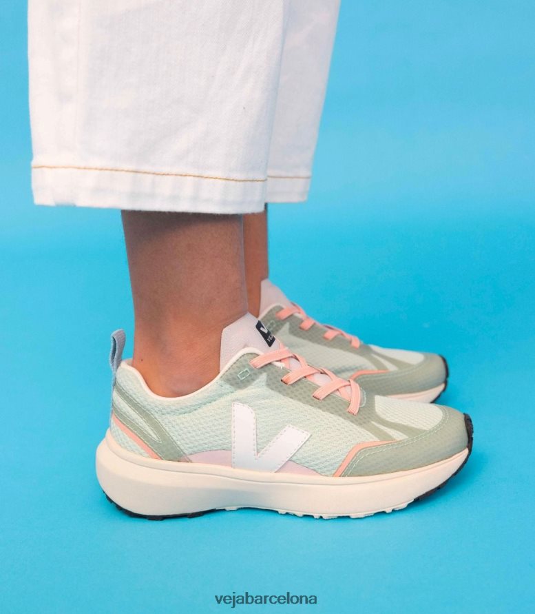 cordones elásticos canario alveomesh matcha blanco 6P6886390Veja