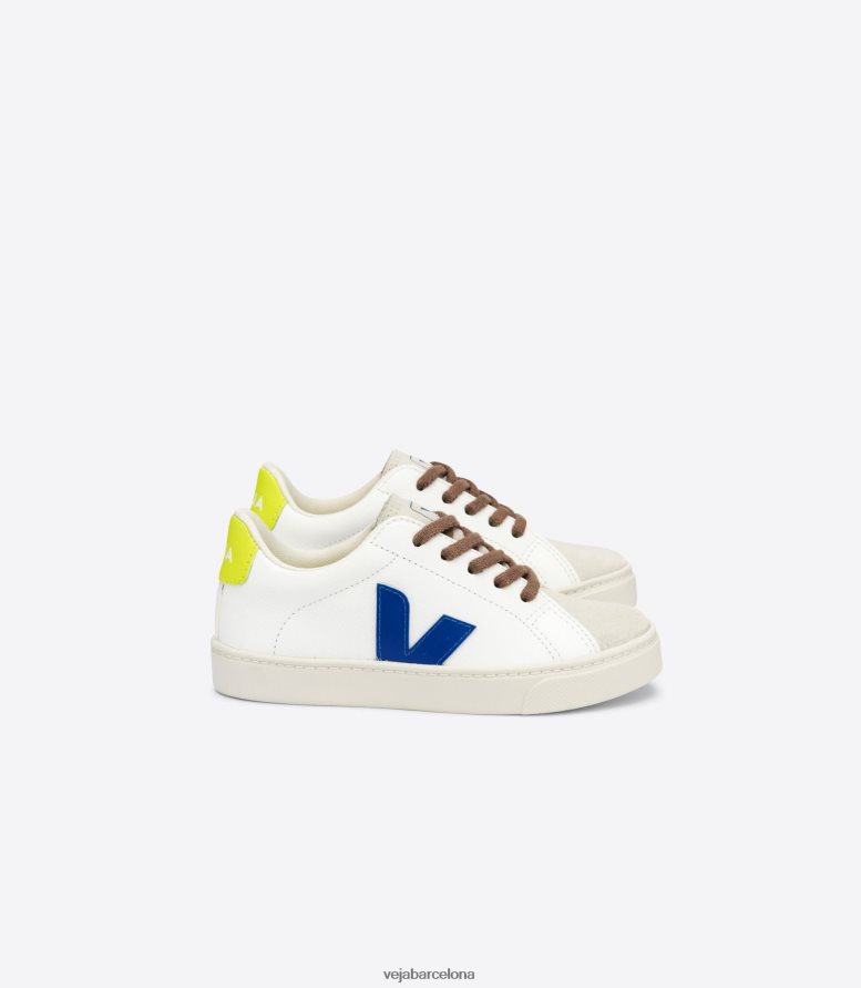 Cordones esplar piel sin cromo blanco indigo jaune fluo 6P6886341Veja
