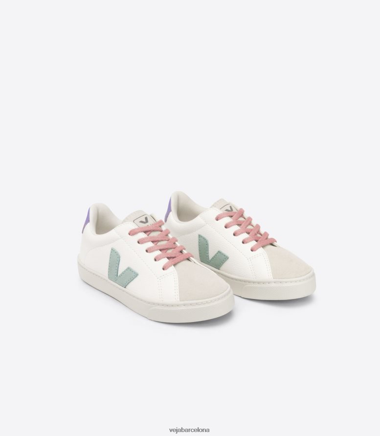 Cordones esplar piel sin cromo blanco matcha lavande 6P6886330Veja